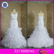 2017 ED Bridal Mermaid Ruflle Organza Real Photo Vestido de casamento de alta qualidade Sharara